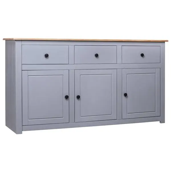 Nedsatt pris vidaXL Skänk grå 135x40x80 cm massiv furu panama