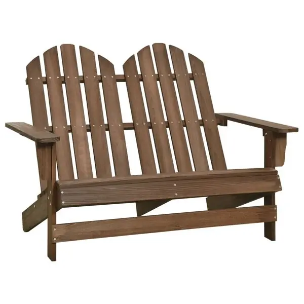 Nedsatt pris vidaXL Adirondackstol 2-sits massivt granträ brun