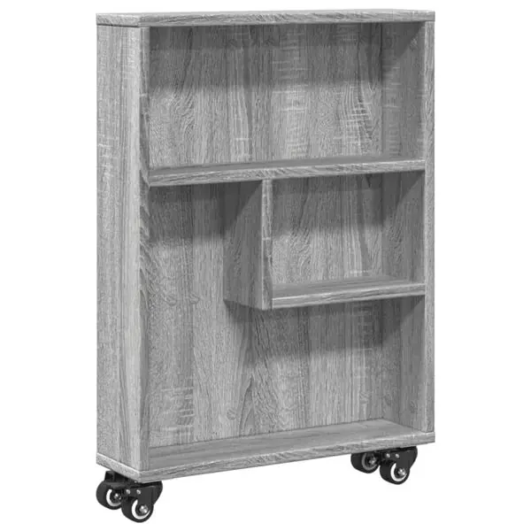 vidaXL Smal förvaringsvagn grå sonoma 48x13x68 cm konstruerat trä Extra rabatt