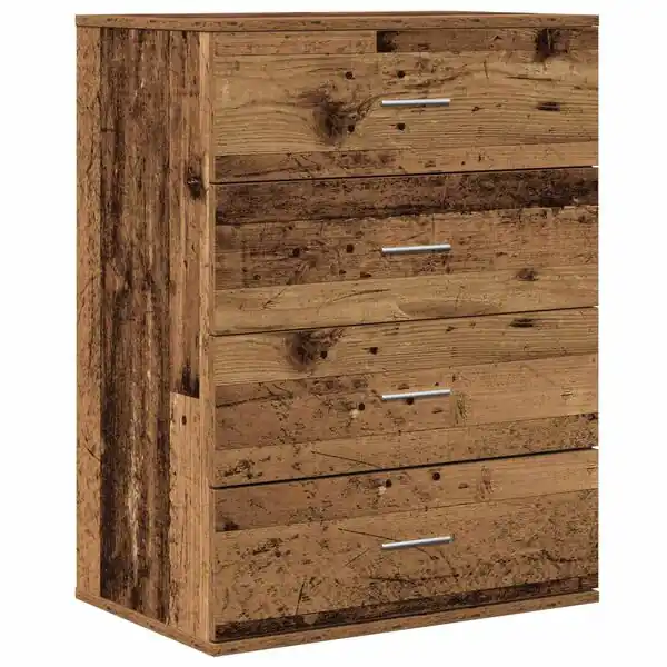 vidaXL Sideboard med låda Gammalt trä 60 x 39 x 80 cm Konstruerat trä Snabb frakt