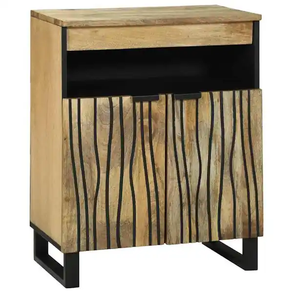 vidaXL Sideboard med låda Brun 60 x 33 x 75 cm massivt mangoträ Säker betalning