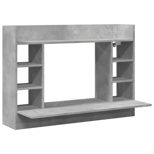 vidaXL Väggmonterat skrivbord betonggrå 105x48x75 cm konstruerat trä Extra rabatt