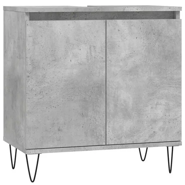 Säker betalning vidaXL Badrumsskåp betonggrå 58x33x60 cm konstruerat trä