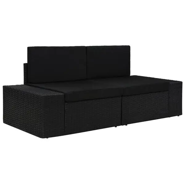 Extra rabatt vidaXL Modulsoffa 2-sits konstrotting svart