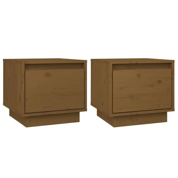 vidaXL Sängbord 2 st honungsbrun 35x34x32 cm massiv furu Endast idag
