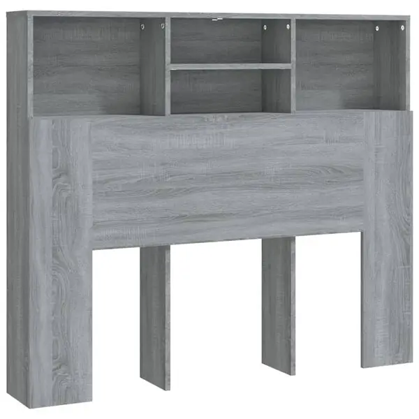 Expressleverans vidaXL Sänggavel med förvaring grå sonoma 120x19x103,5 cm