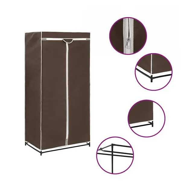 Expressleverans vidaXL Garderob brun 75x50x160 cm