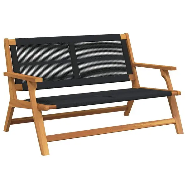 vidaXL Trädgårdsmöbler Svart 122 x 78 x 73 cm Massivt Akaciaträ Beställ idag