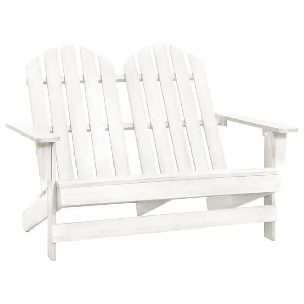 I lager vidaXL Adirondackstol 2-sits massivt granträ vit