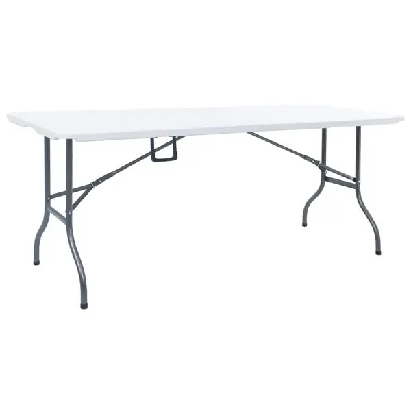 vidaXL Hopfällbart trädgårdsbord vit 180x72x72 cm HDPE Rabatter