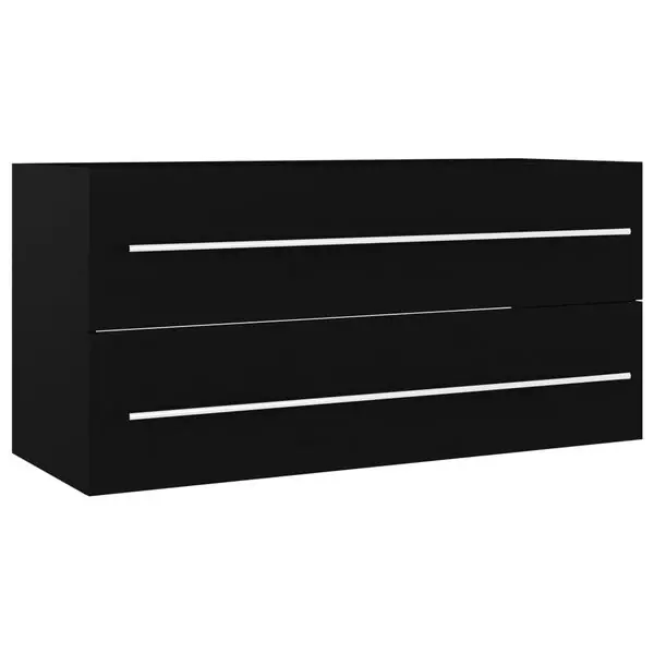 vidaXL Tvättställsskåp svart 100x38,5x48 cm konstruerat trä Utförsäljning