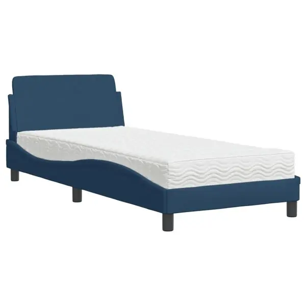 I lager vidaXL Bed with Mattress "Dover" Blue 80x200 cm Fabric