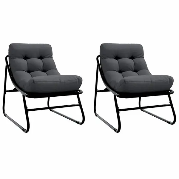 Utförsäljning vidaXL Trädgårdsmöbler med kudde 2 pcs Svart 60,5 x 81 x 71 cm