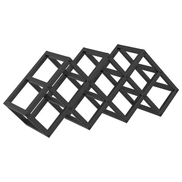 Erbjudande vidaXL Vinställ Svart Ek 63 x 16,5 x 25 cm Pulverlackerat stål