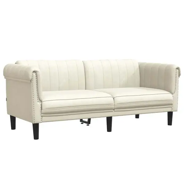 Outlet vidaXL Soffa 2-sits gräddvit sammet