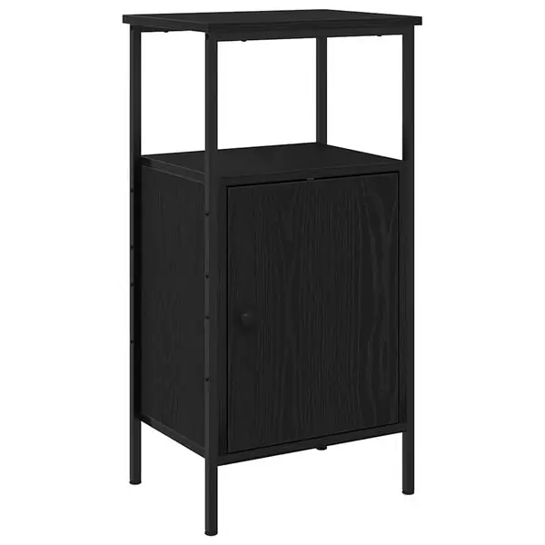 Kundfavorit vidaXL Nattduksbord Svart Ek 41 x 31 x 80 cm Konstruerat trä