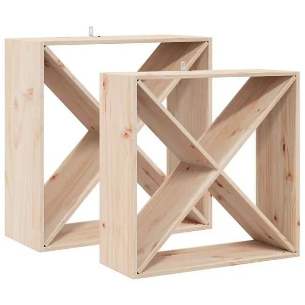 vidaXL Vinställ 2 pcs Naturfärg 62 x 25 x 62 cm Massiv furu Expressleverans