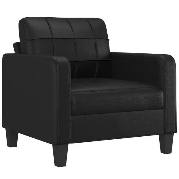 vidaXL Fåtölj svart 60 cm konstläder risnedsättning