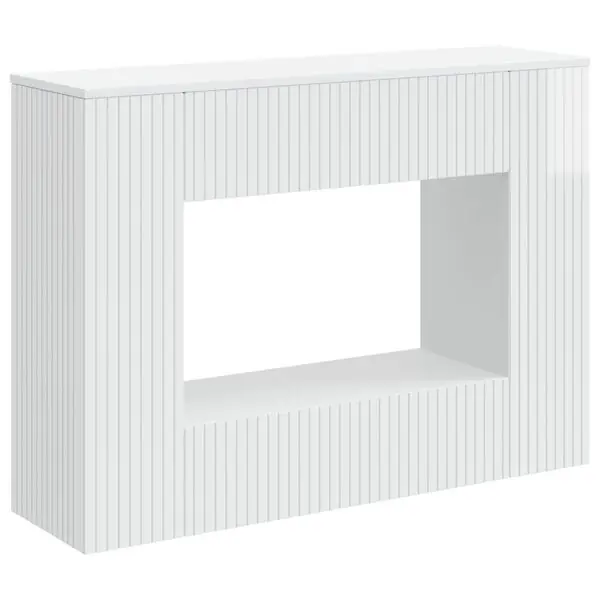 Fynd vidaXL Konsolbord Randig Högblank Vit 101 x 29 x 74 cm Konstruerat trä