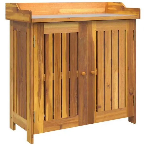 vidaXL Trädgårdsskab Naturfärg 78 x 36,5 x 78 cm Massivt Akaciaträ Begränsat erbjudande