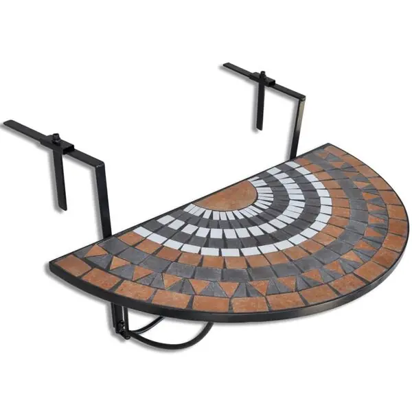 Endast idag vidaXL Hängande balkongbord terrakotta och vit mosaik