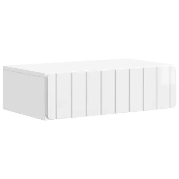 Billig vidaXL Väggmonterad sidobord Vit högglans 59 x 34,5 x 17 cm