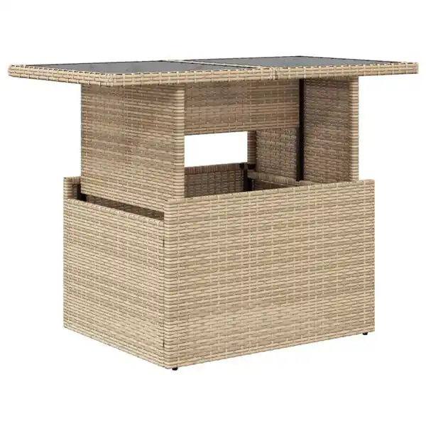 Populärt val vidaXL Trädgårdsbord med glasskiva beige 100x55x73 cm konstrotting