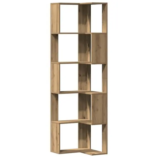 vidaXL Bokhylla hörn 5 hyllplan ek 50x50x179 cm konstruerat trä Endast idag