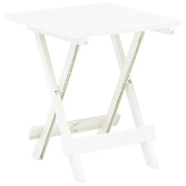 vidaXL Hopfällbart trädgårdsbord vit 45x43x50 cm plast Snabb frakt