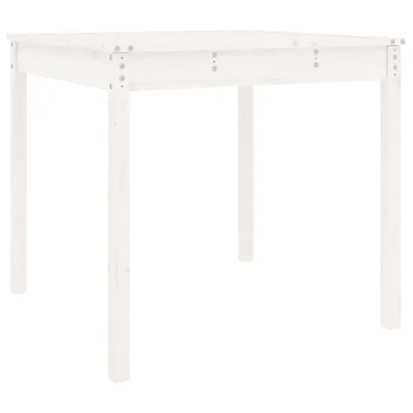 vidaXL Trädgårdsbord vit 82,5x82,5x76 cm massiv furu Köp online