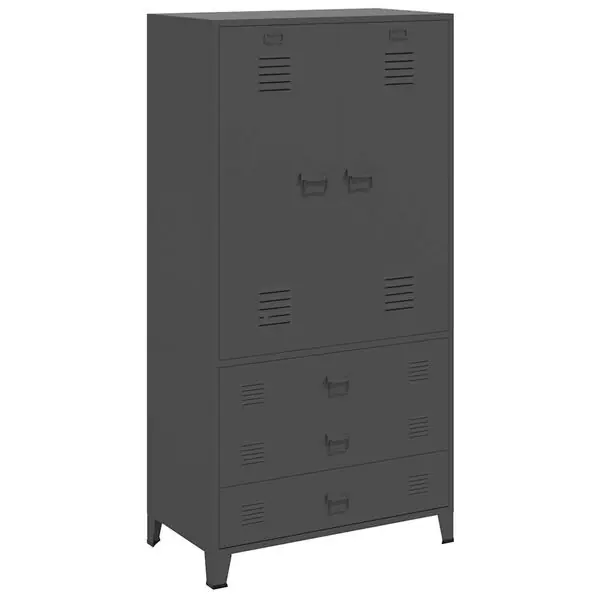 vidaXL Garderob industriell antracit 90x50x180 cm metall Rabatter
