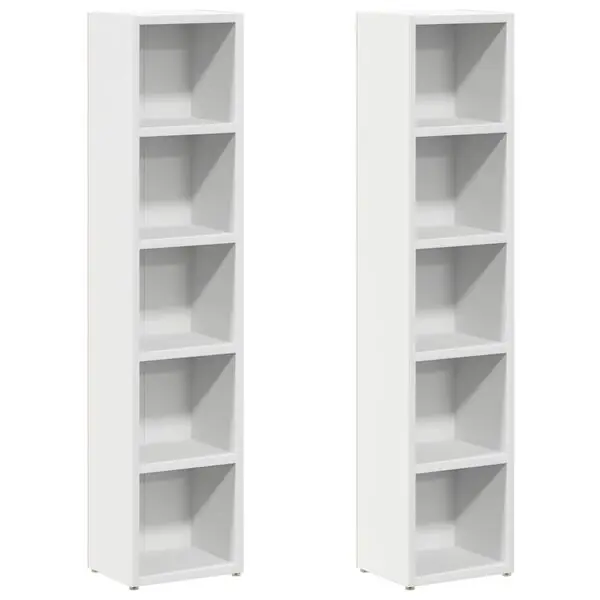 Erbjudandepris vidaXL CD-hyllor 2 st vit 21x16x93,5 cm konstruerat trä