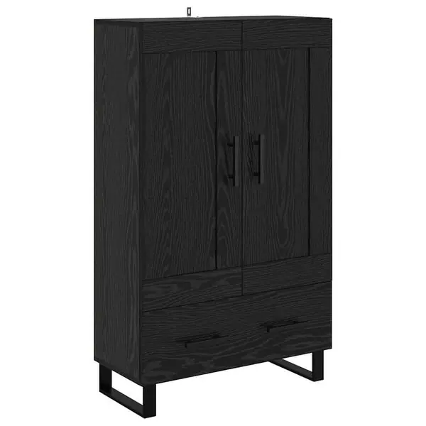 Fynd vidaXL Skåp med låda Svart Ek 69,5 x 31 x 115 cm Konstruerat trä