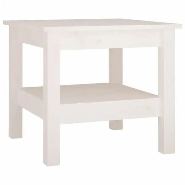 Begränsad tid vidaXL Soffbord vitt 45x45x40 cm massivt trä furu