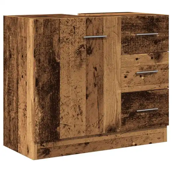 vidaXL Tvättställsskåp åldrat trä 63x30x54 cm konstruerat trä Billigare
