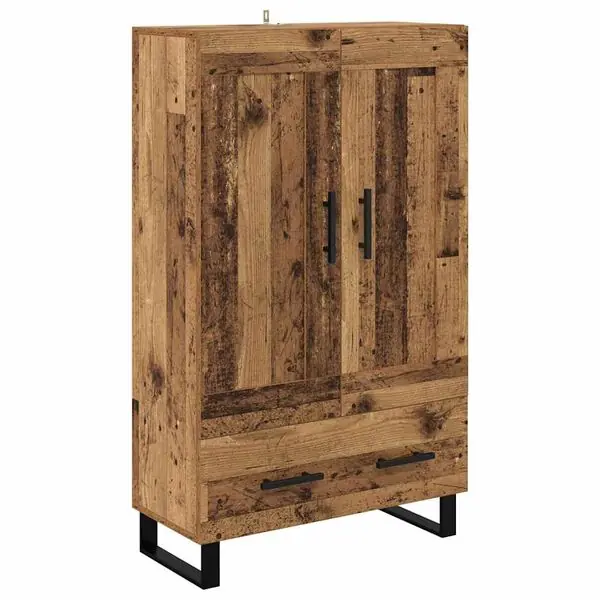 I lager vidaXL Skåp med låda Gammalt trä 69,5 x 31 x 115 cm Konstruerat trä