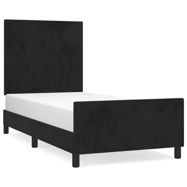 Extra rabatt vidaXL Sängram med huvudgavel svart 80x200 cm sammet