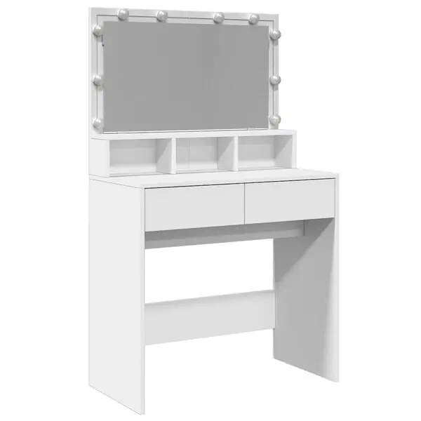 Fynd vidaXL Sminkbord med LED vit 80x41x134,5 cm