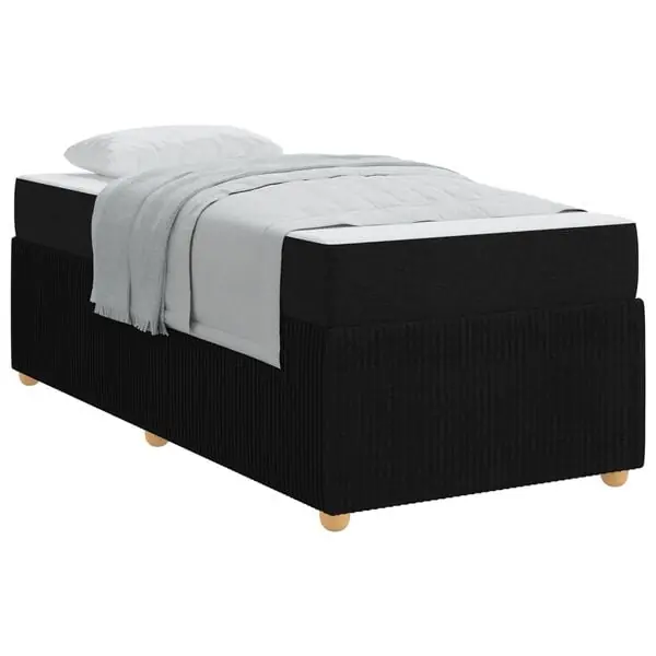 vidaXL Sängram med madrass Svart 80 x 200 cm tyg Begränsat erbjudande