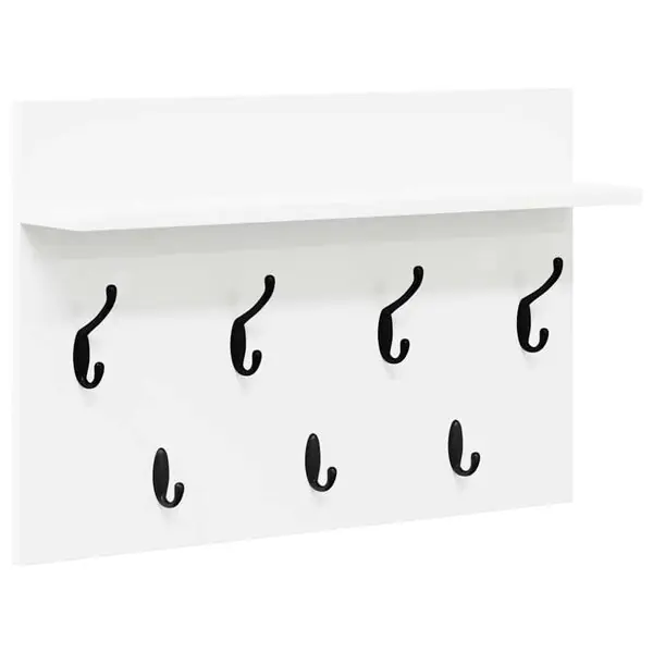 Extra rabatt vidaXL Väggmonterad Klädhängare Vit 60 x 40 x 12 cm Konstruerat trä