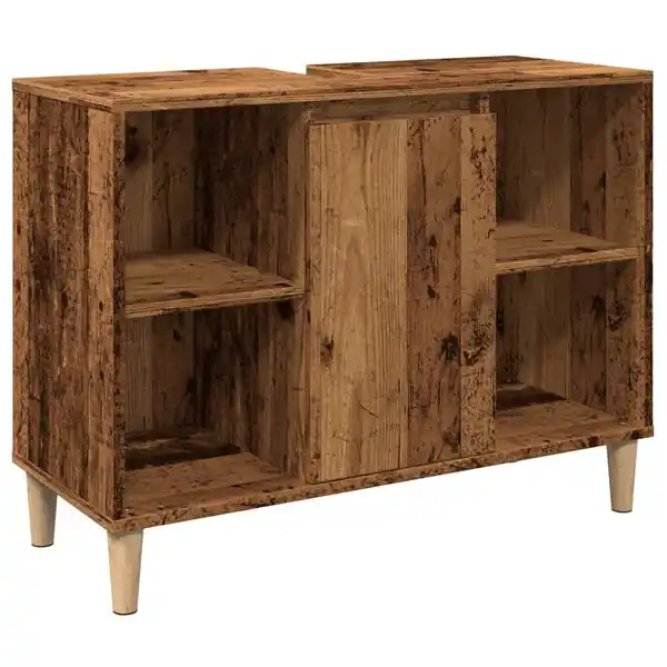 vidaXL Badrumsskåp gammalt trä 80x33x60 cm konstruerat trä Lågt pris