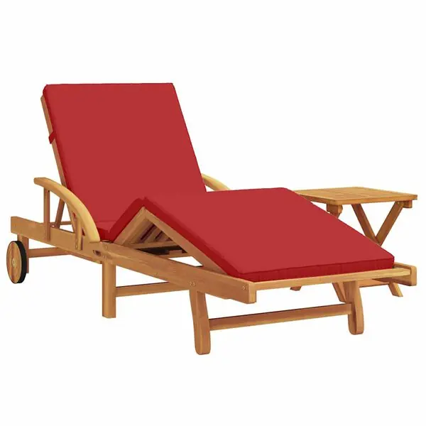 vidaXL Solstol 2 pcs Röd 200 x 67 x 84 cm Massivt Akaciaträ Kampanjpris
