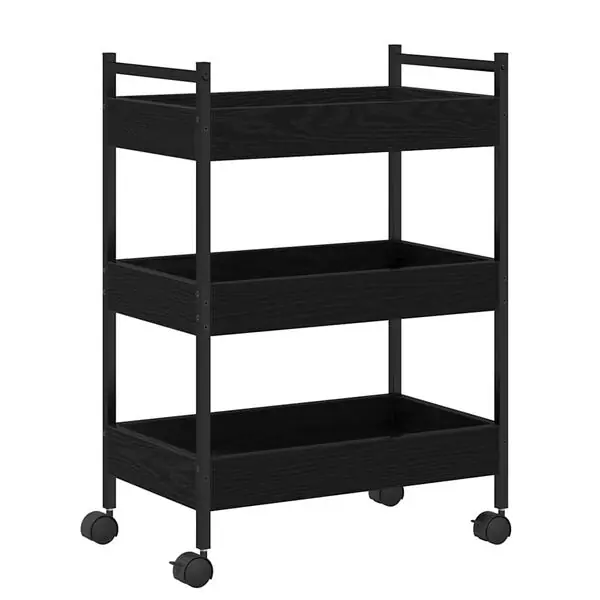 Expressleverans vidaXL Köksvagn Svart ek 50 x 30 x 70 cm Konstruerat trä