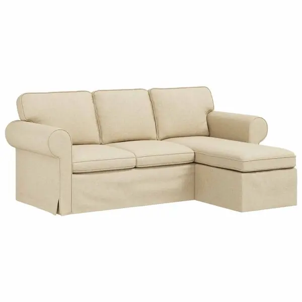 Fynd vidaXL Soffa Kräm 195 x 138 x 80 cm tyg