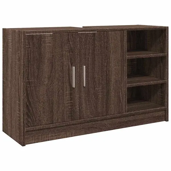 vidaXL Tvättställsskåp brun ek 90x29x55 cm konstruerat trä Bästa pris