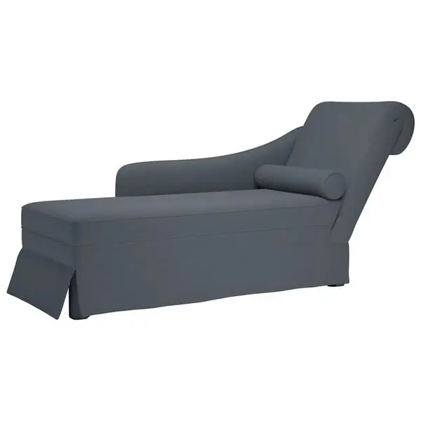 Beställ nu vidaXL Schäslong med bolster och höger armstöd mörkgrå sammet