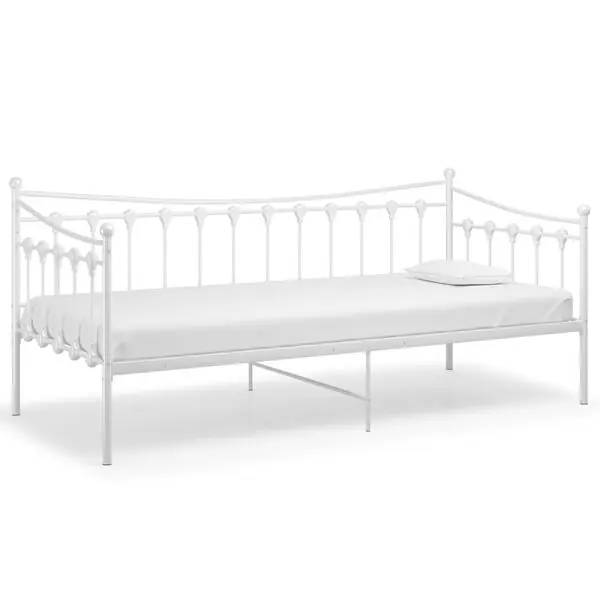 Beställ idag vidaXL Sängram bäddsoffa vit metall 90x200 cm