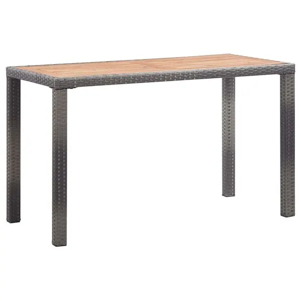 Billigare vidaXL Trädgårdsbord antracit och brun 123x60x74 cm massivt akaciaträ