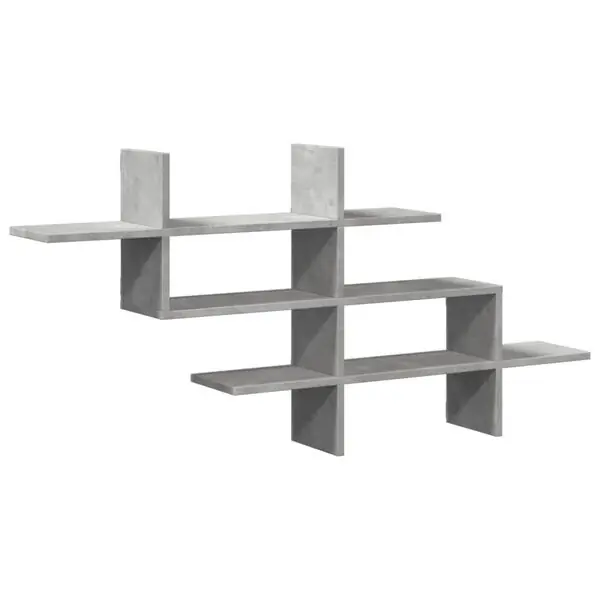 vidaXL Vägghylla betonggrå 124,5x18x60,5 cm konstruerat trä Rabatter