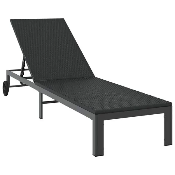 Kampanjpris vidaXL Solbädd Svart 206 x 62.5 x 74 cm konstrotting